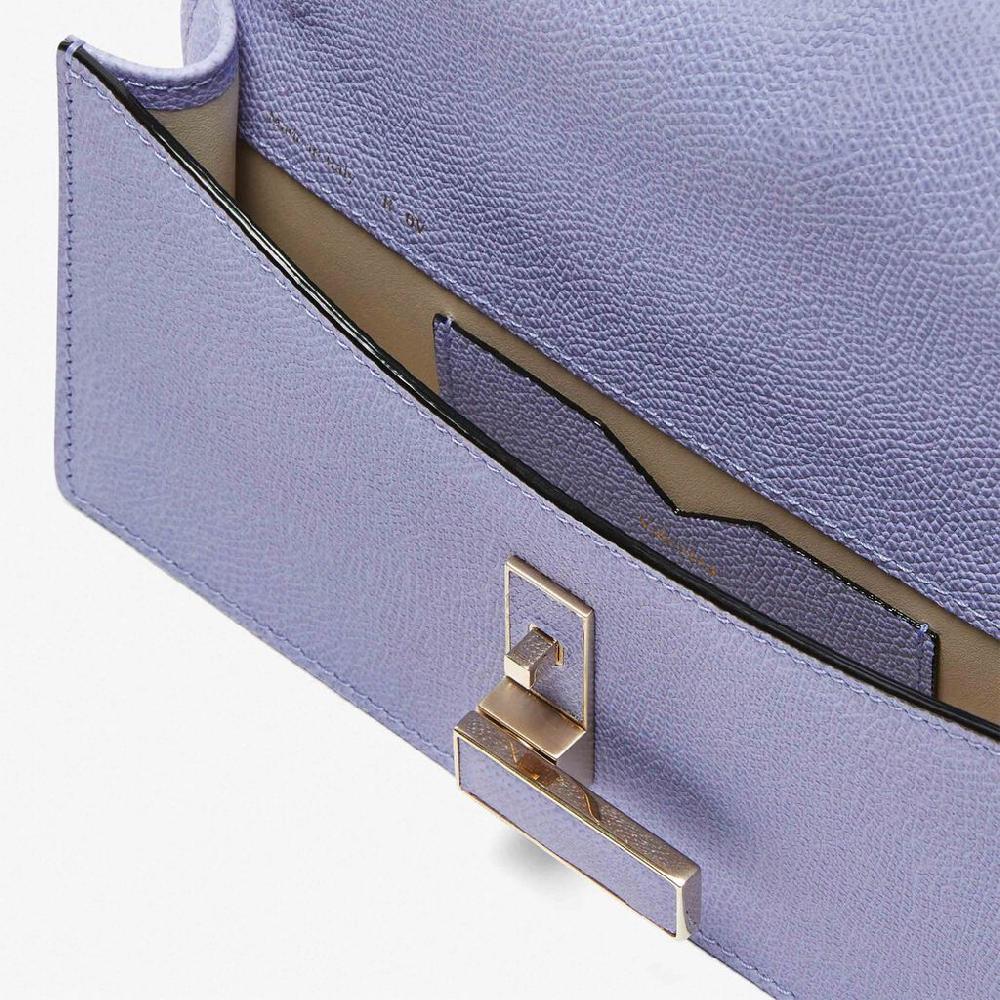 Valextra Pochette minimal da Donna in Pelle Lilla | Valextra Iside Latest fashion