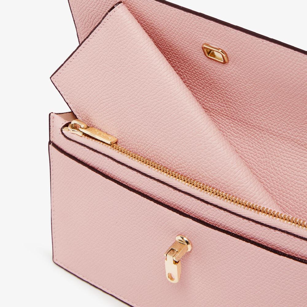 Valextra Portafoglio versatile grande in Pelle Rosa | Valextra Brera Offerta temporanea