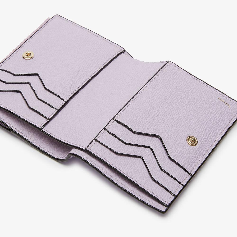 Valextra Portafoglio bifold da Donna di Lusso in Pelle Lilla | Valextra Nuovi prodotti