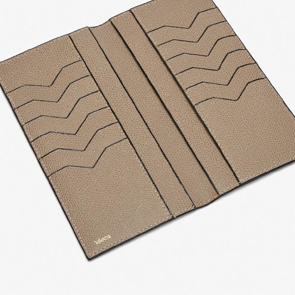 Valextra Portafoglio verticale bifold in Pelle Marrone Tortora | Valextra Comprane uno, ottenene uno gratis
