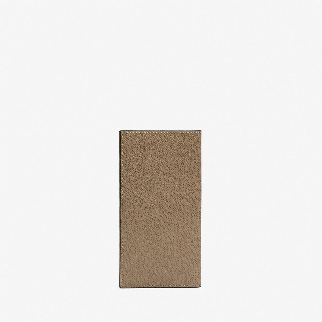 Valextra Portafoglio verticale bifold in Pelle Marrone Tortora | Valextra Comprane uno, ottenene uno gratis