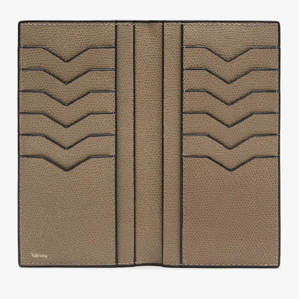 Valextra Portafoglio verticale bifold in Pelle Marrone Tortora | Valextra Comprane uno, ottenene uno gratis