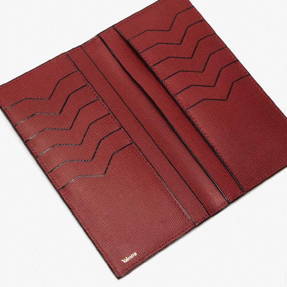 Valextra Portafoglio verticale Bifold in Pelle Bordeaux | Valextra Offerte giornaliere