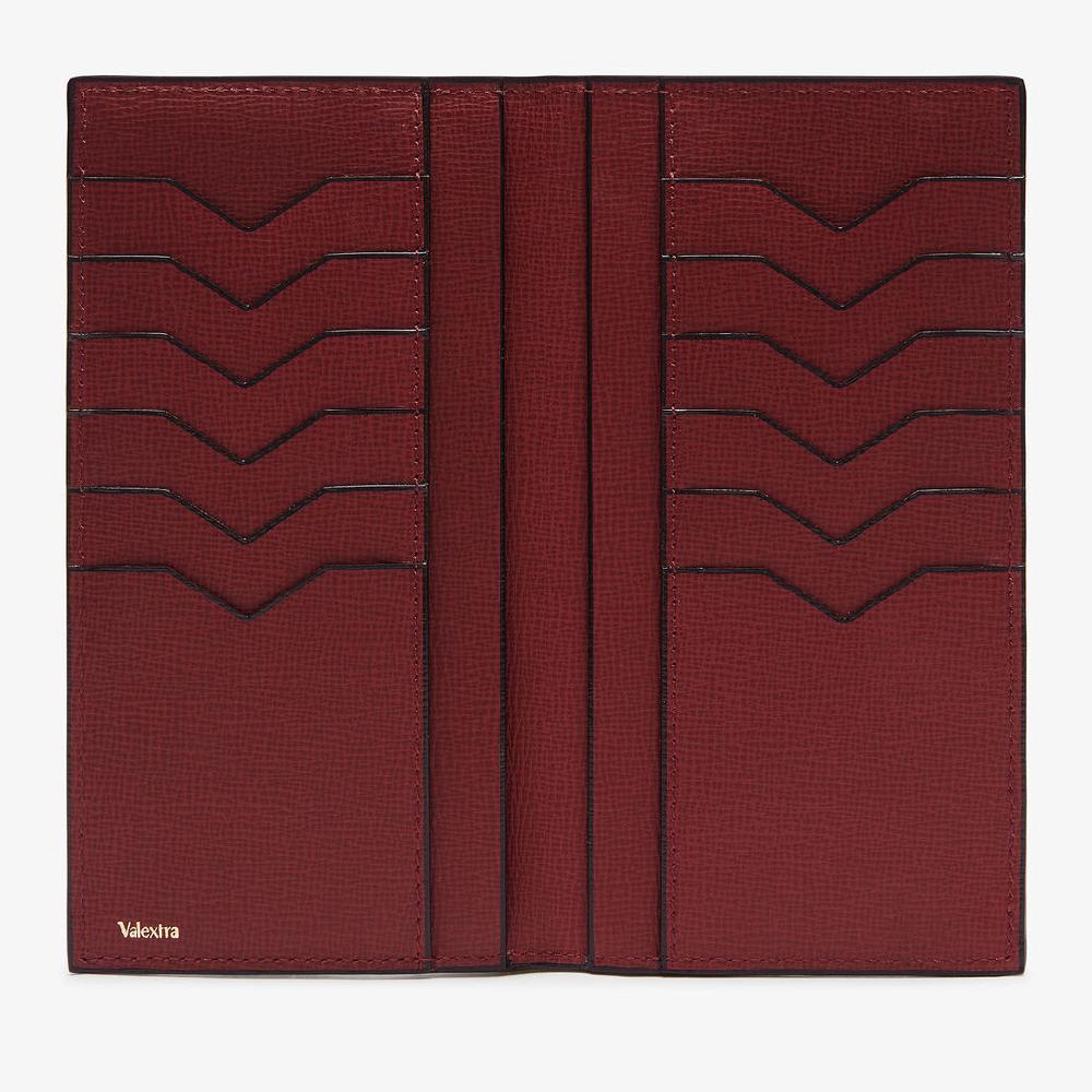 Valextra Portafoglio verticale Bifold in Pelle Bordeaux | Valextra Offerte giornaliere