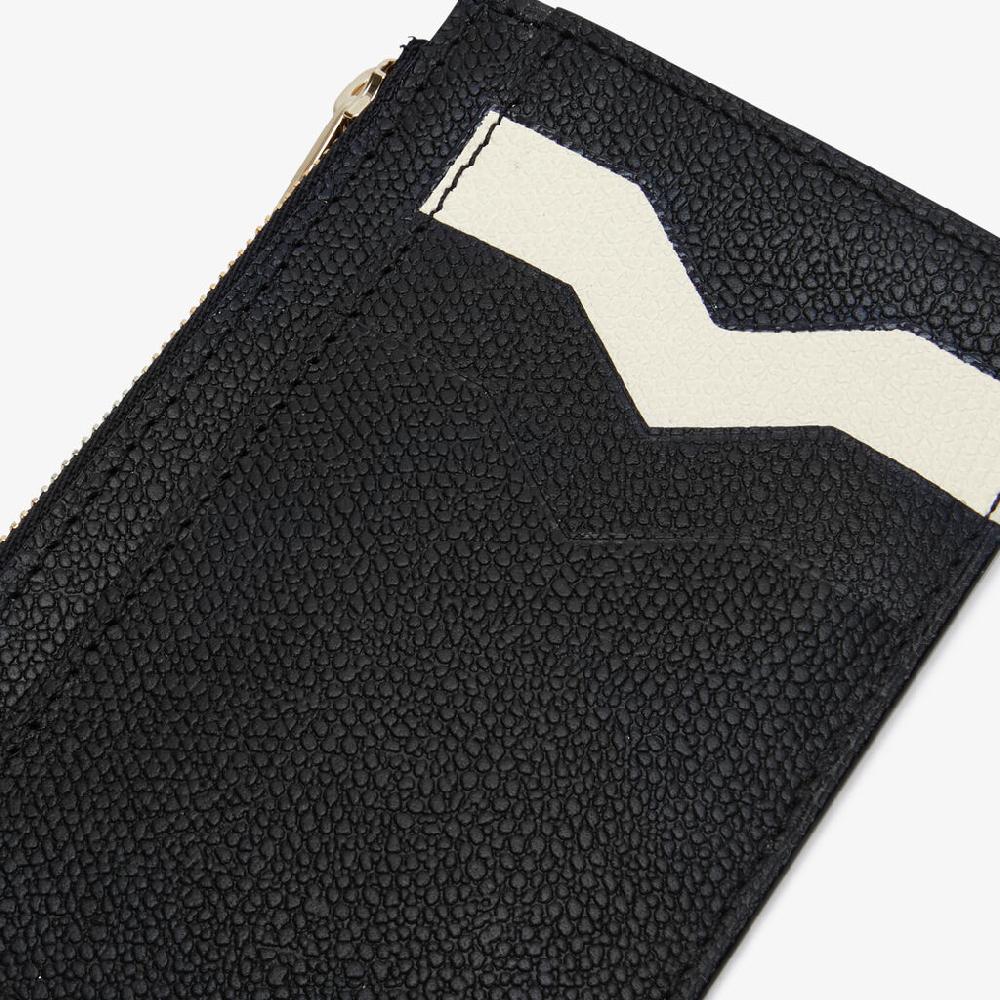Valextra Porta carte in Pelle Nera e Bianca con cerniera | Valextra Offerte speciali