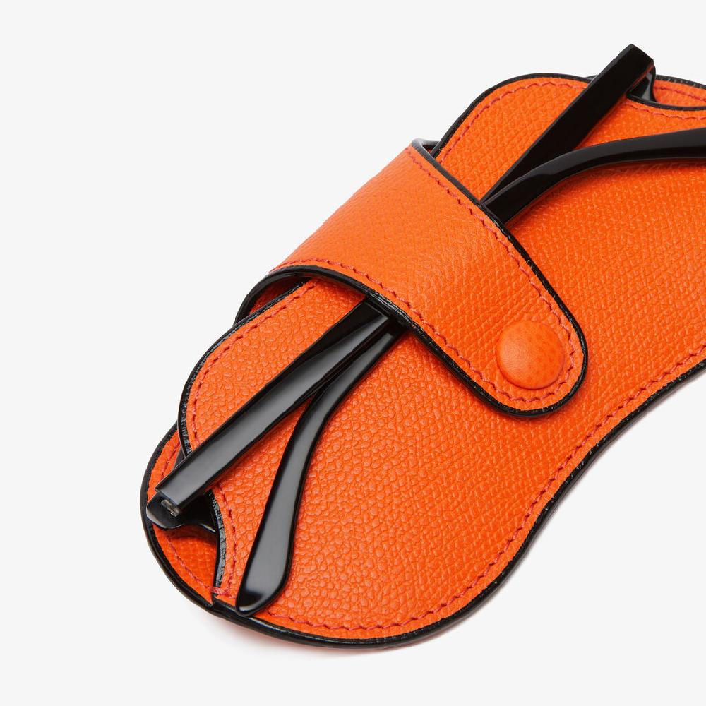 Valextra Custodia occhiali in Pelle Arancione | Valextra piccola pelletteria Ritorno libero