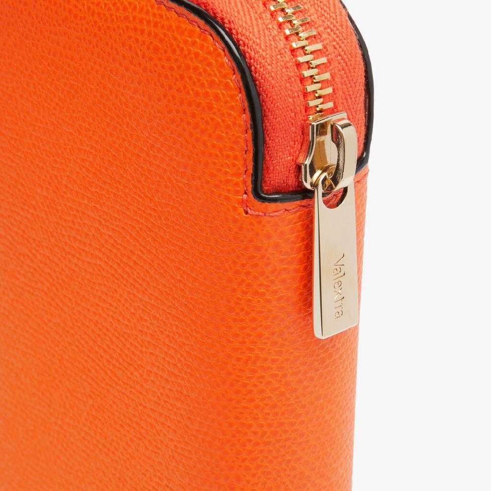 Valextra Portafoglio da Donna in Pelle Arancione | Valextra Zip Around ACQUISTA ORA