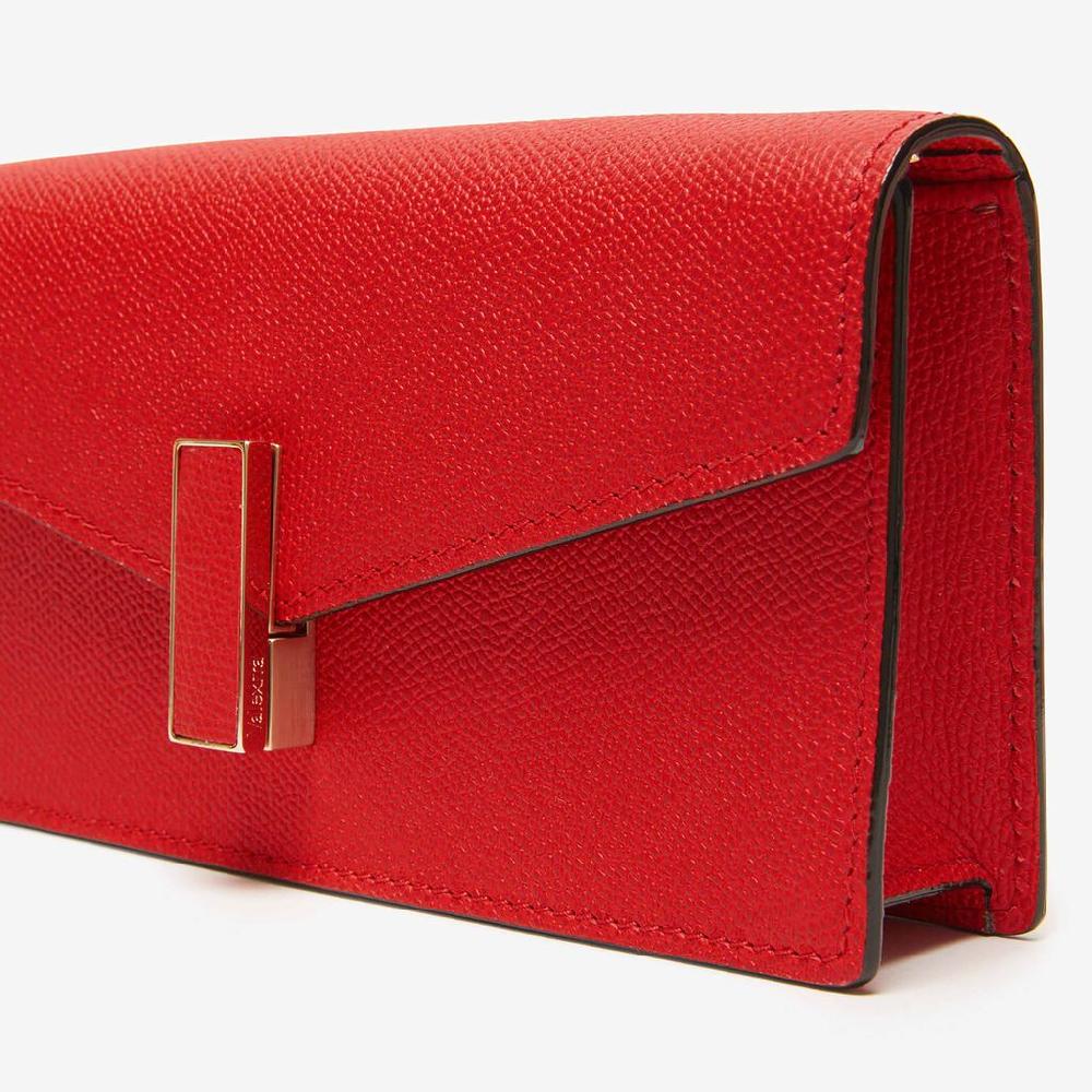Valextra Pochette semplice e compatta in Pelle Rossa | Valextra Iside Ultimo giorno