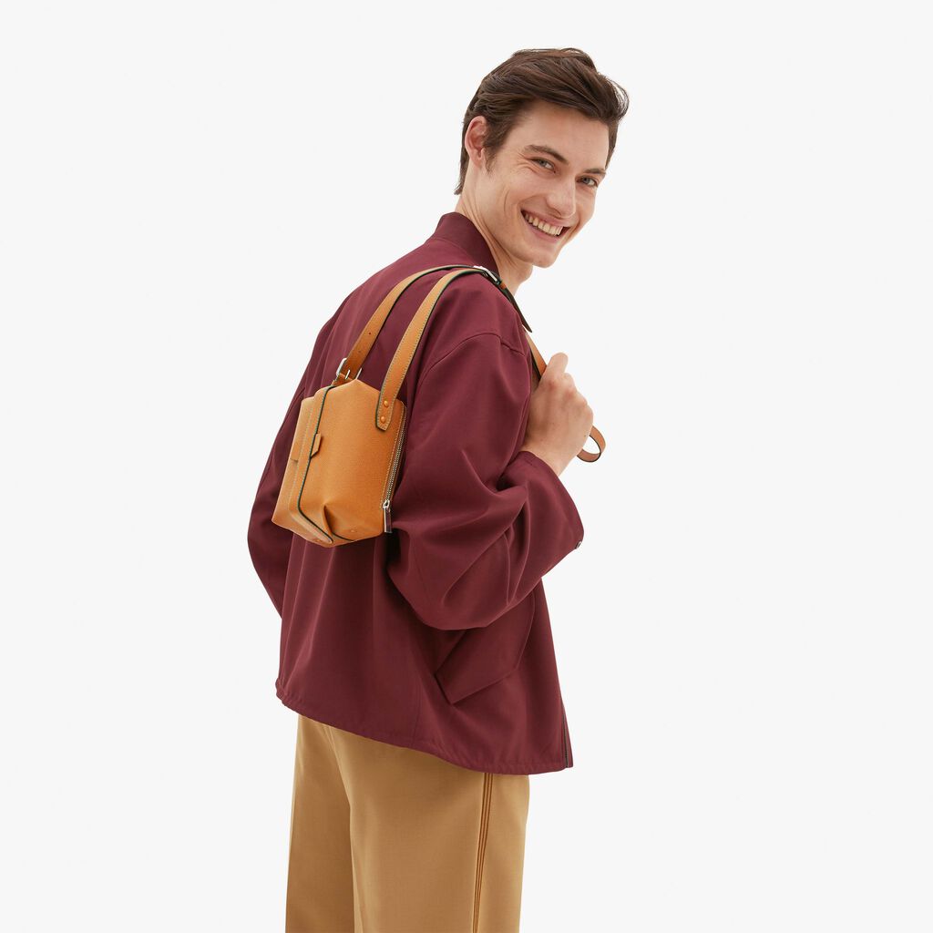 Valextra Borsa a mano Mini in Pelle Marrone | Valextra Tric Trac Promozione temporanea