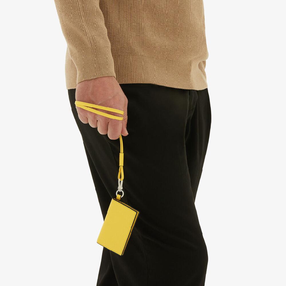 Valextra Porta carte con laccio da Donna in Pelle Gialla | Valextra Offerta speciale della fabbrica