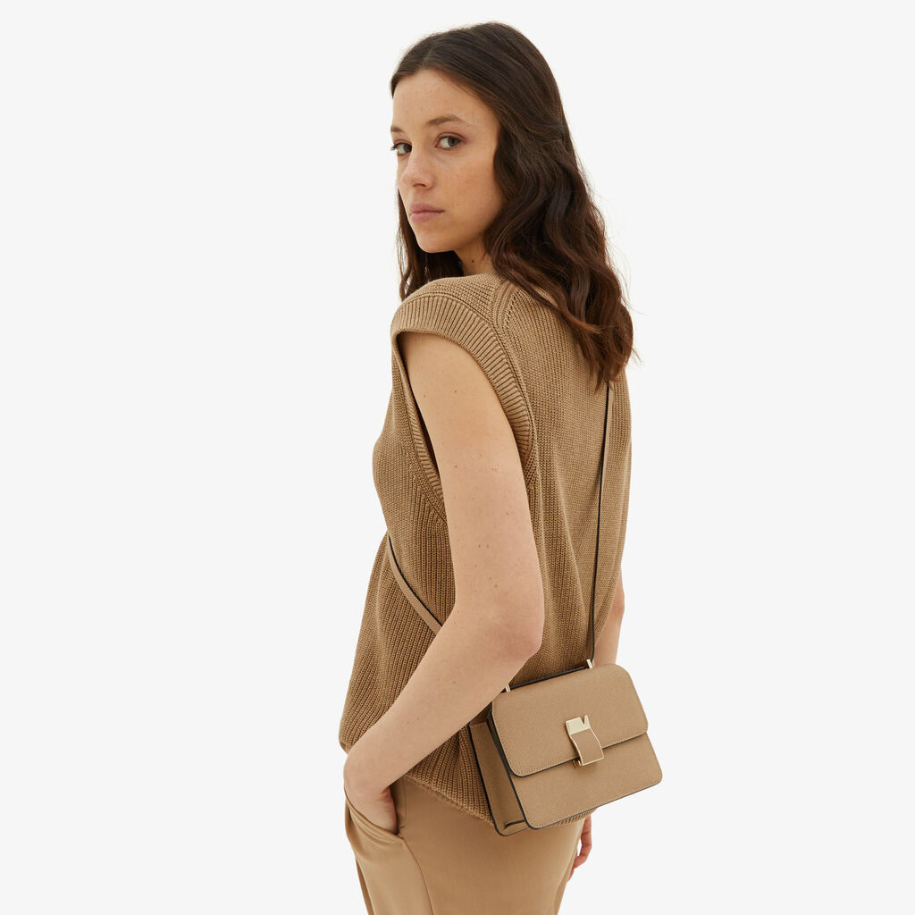 Valextra Borsetta a tracolla Mini da Donna in Pelle Beige | Valextra Discount Store per i nuovi prodotti