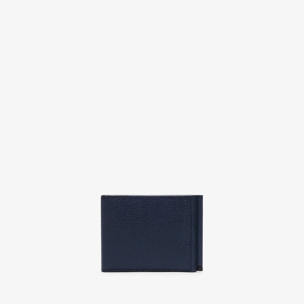 Valextra Portafoglio fermasoldi da Uomo in Pelle Blu | Valextra Officina