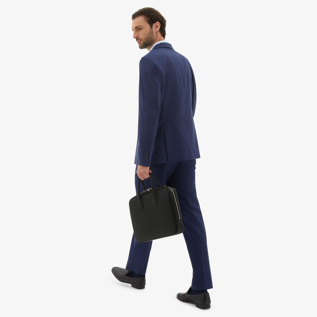 Valextra Laptop bag da Uomo in Pelle Nera di Lusso | Valextra My Logo Esporta salva