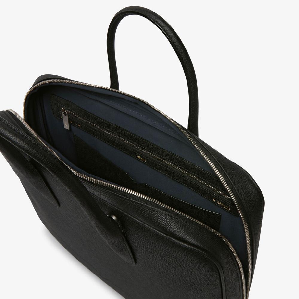 Valextra Laptop bag da Uomo in Pelle Nera di Lusso | Valextra My Logo Esporta salva