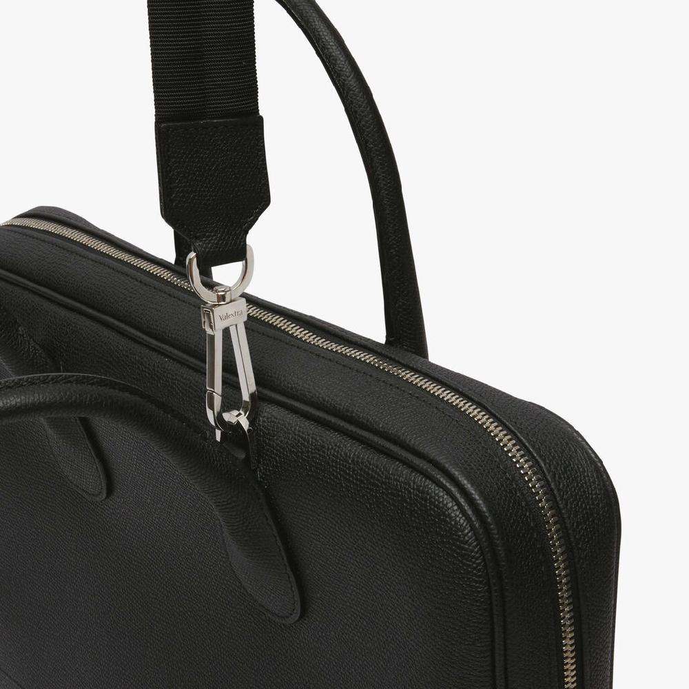 Valextra Laptop bag da Uomo in Pelle Nera di Lusso | Valextra My Logo Esporta salva