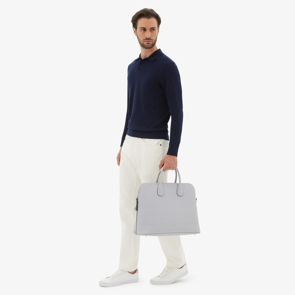 Valextra Borsa tote da Uomo in Pelle Grigia Sasso | Valextra My Logo In vendita