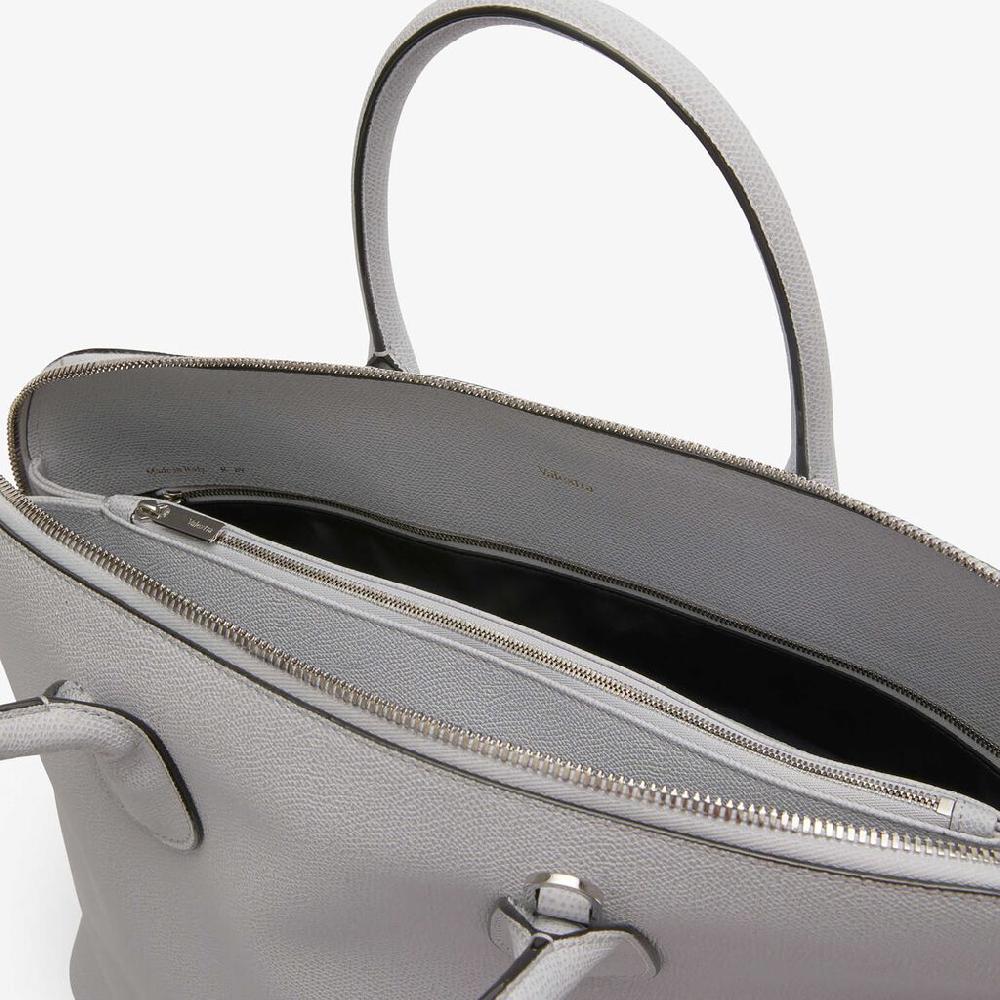 Valextra Borsa tote da Uomo in Pelle Grigia Sasso | Valextra My Logo In vendita