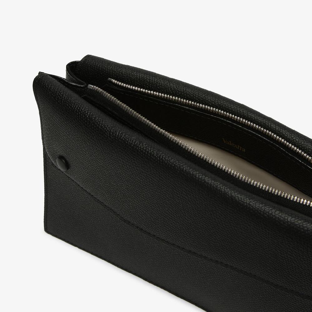 Valextra Borsa a tracolla da Uomo in Pelle Nera | Valextra Pocket Italy