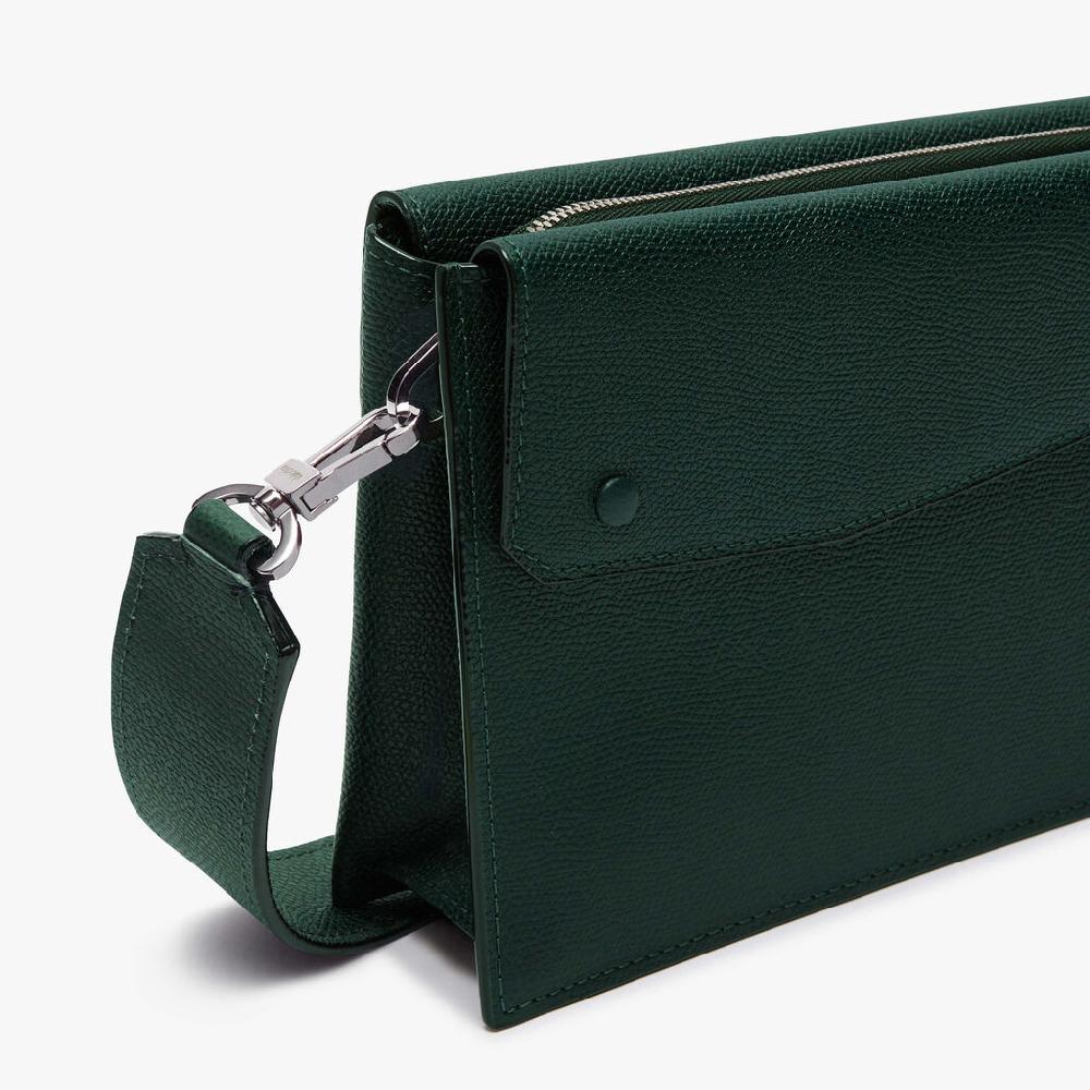 Valextra Borsa tracolla da Uomo di Lusso in Pelle Verde | Valextra Pocket In Linea