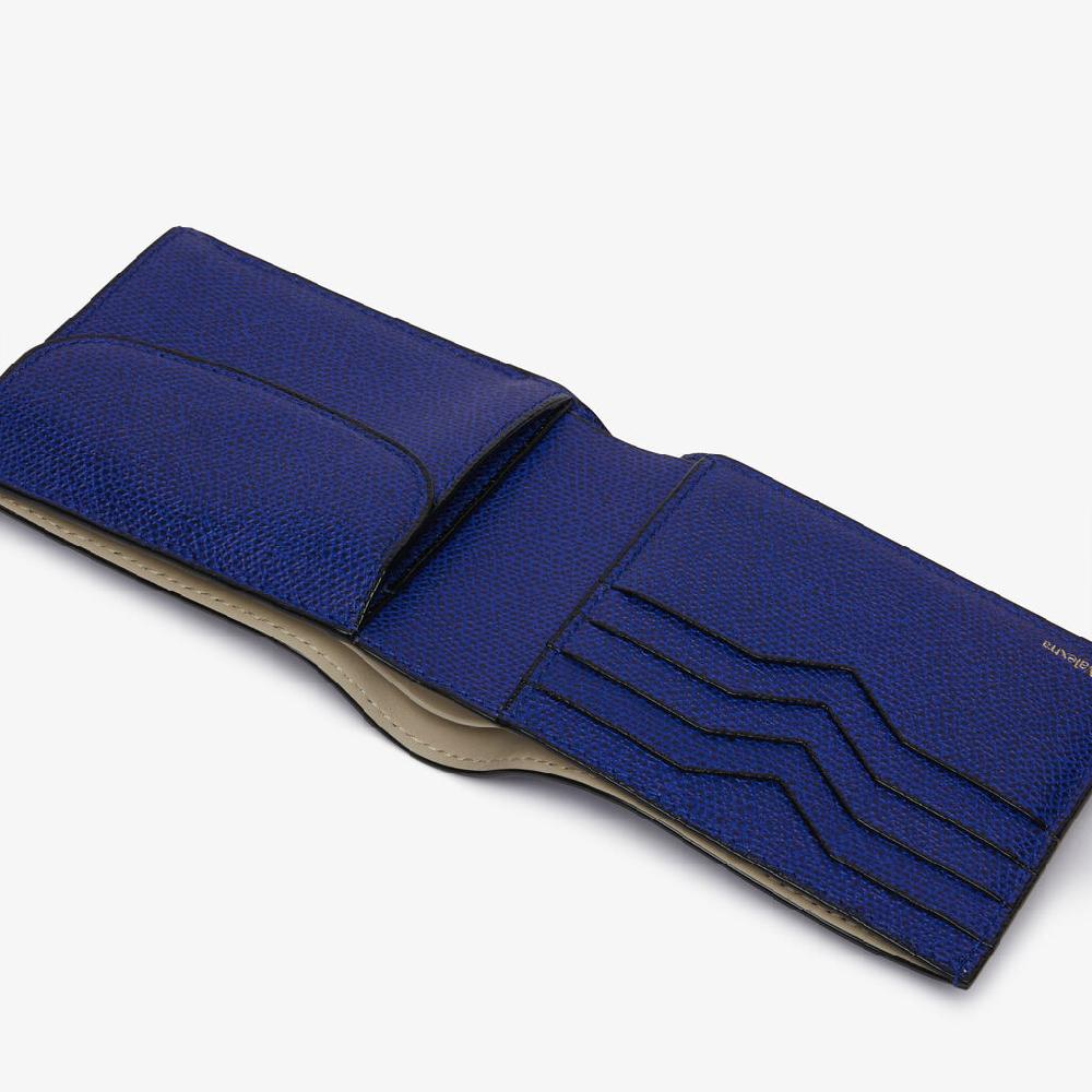 Valextra Portafoglio Bifold in Pelle Blu con portamonete | Valextra Acquista Ora