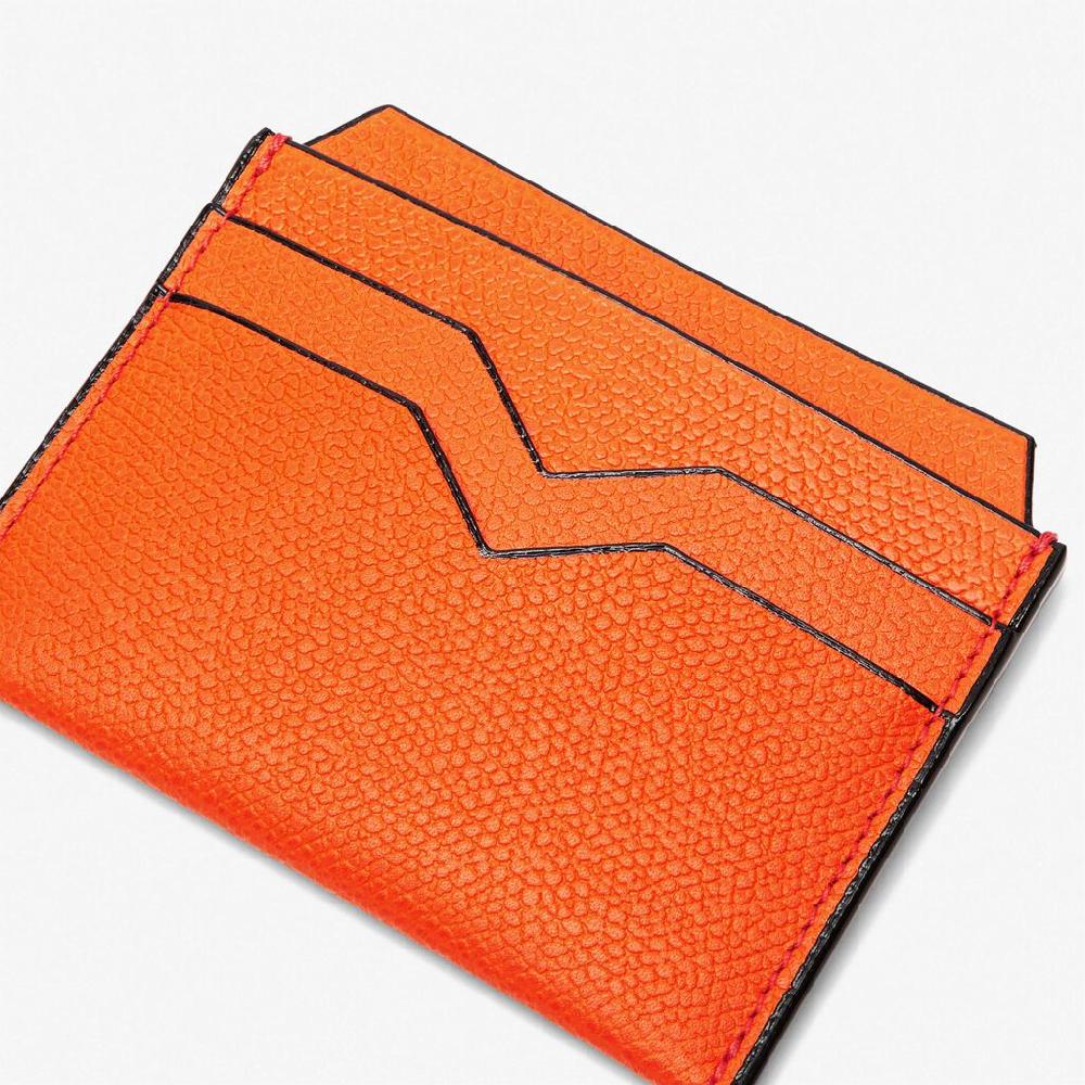 Valextra Portatessere compatto in Pelle Arancione | Valextra Shopping Online