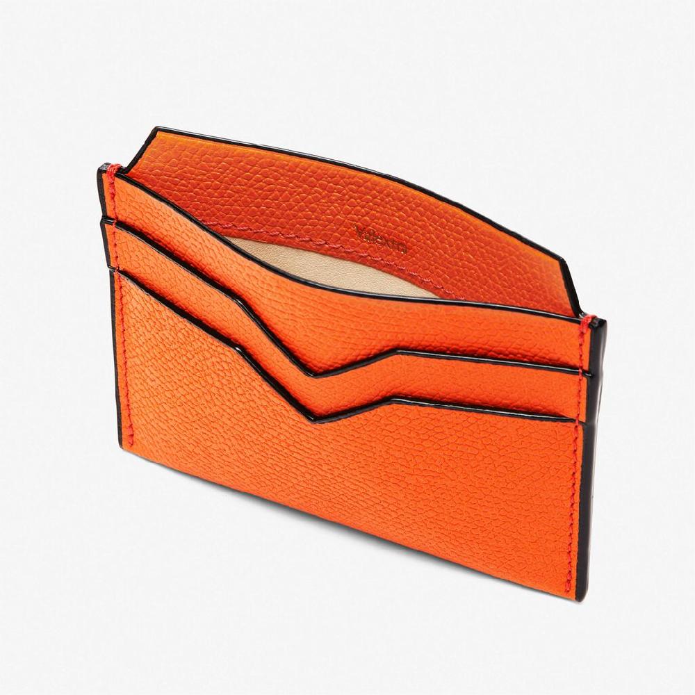 Valextra Portatessere compatto in Pelle Arancione | Valextra Shopping Online