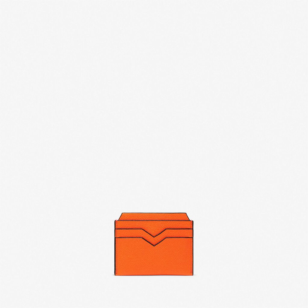 Valextra Portatessere compatto in Pelle Arancione | Valextra Shopping Online