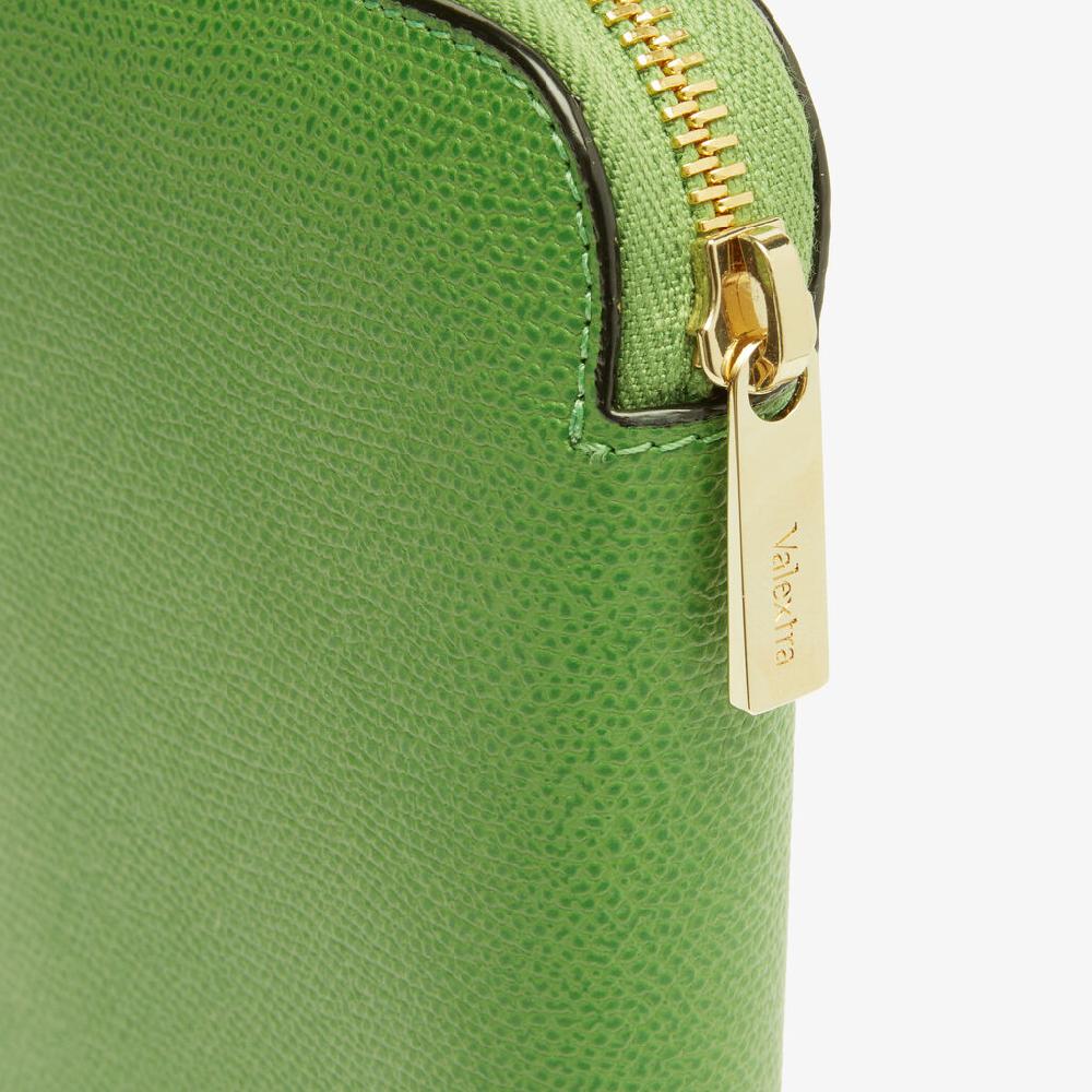 Valextra Portafoglio da Donna di Lusso in Pelle Verde | Valextra Zip Around Affare Del Giorno