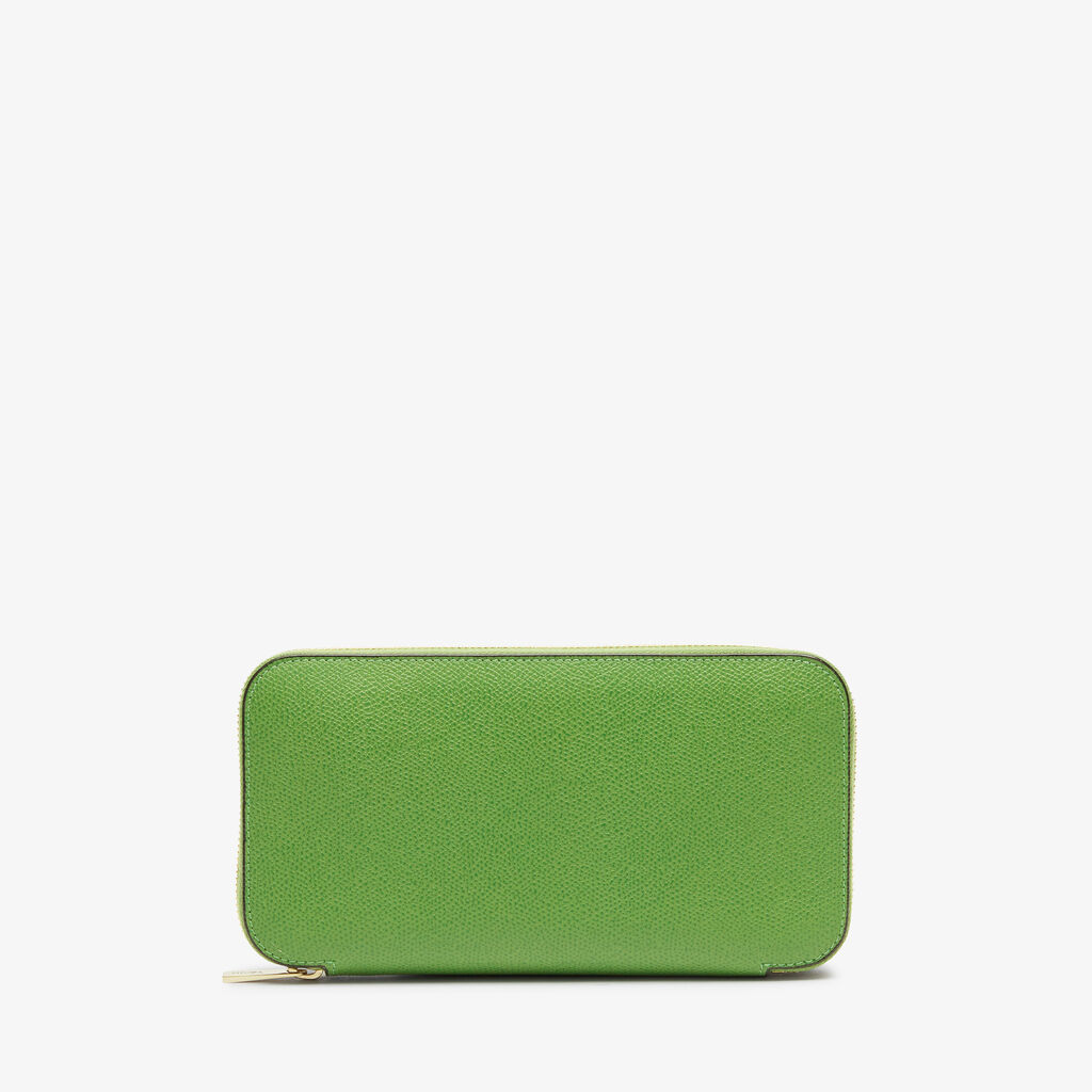 Valextra Portafoglio da Donna di Lusso in Pelle Verde | Valextra Zip Around Affare Del Giorno