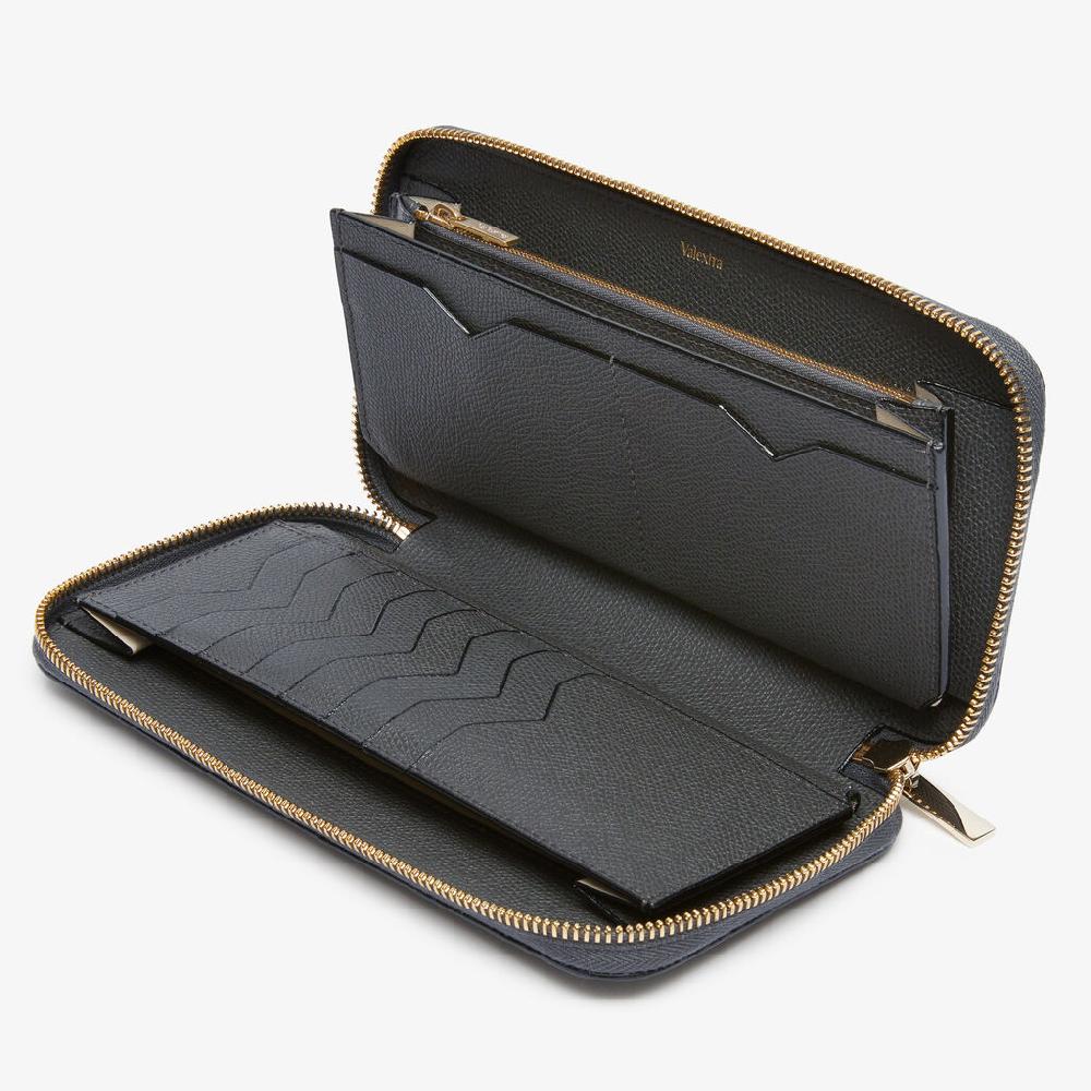 Valextra Portafoglio da Donna di Lusso in Pelle Grigia | Valextra Zip Around Prezzo Ridotto