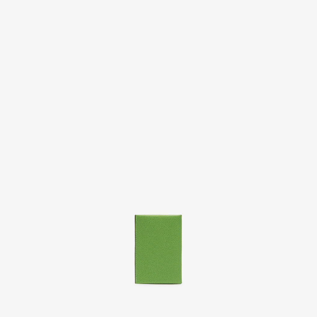Valextra Porta carte con Bottone di Lusso in Pelle Verde e Nera | Valextra Novità