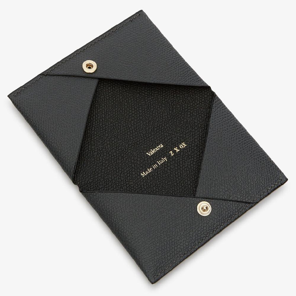 Valextra Porta carte da Uomo di Lusso in Pelle Grigia e Nera | Valextra Presa