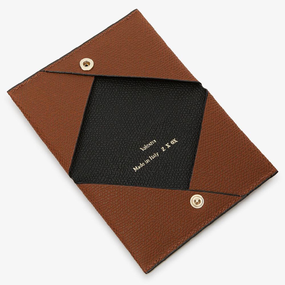 Valextra Portafoglio da Uomo di Lusso in Pelle Marrone e Nera | Valextra Sconto