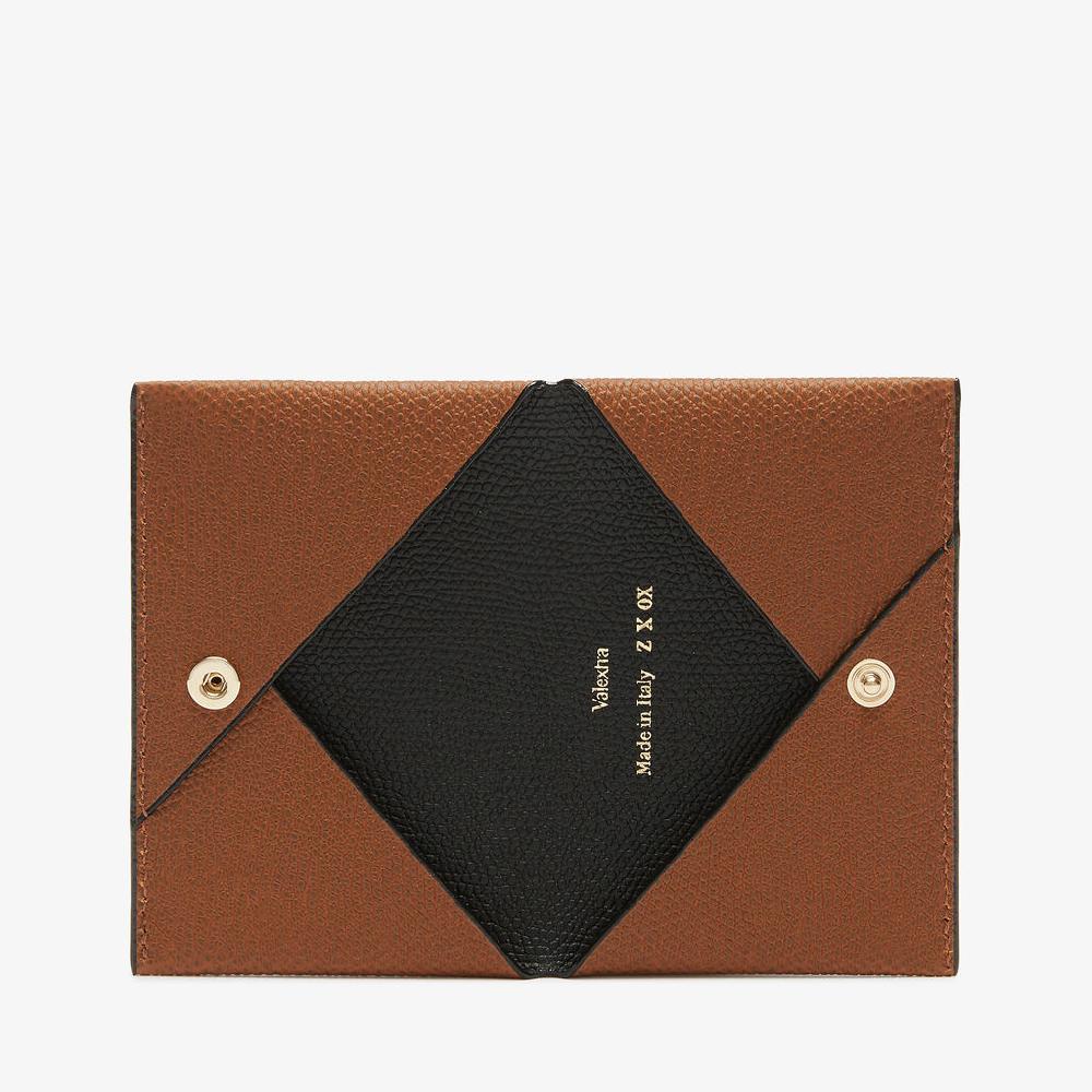 Valextra Portafoglio da Uomo di Lusso in Pelle Marrone e Nera | Valextra Sconto