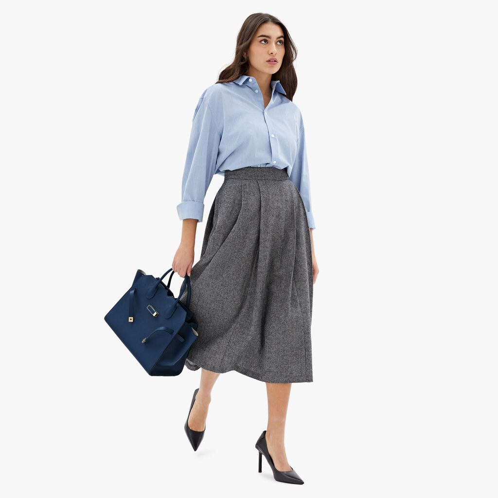 Valextra Borsa due manici da Donna in Pelle Blu Zaffiro | Valextra Economico