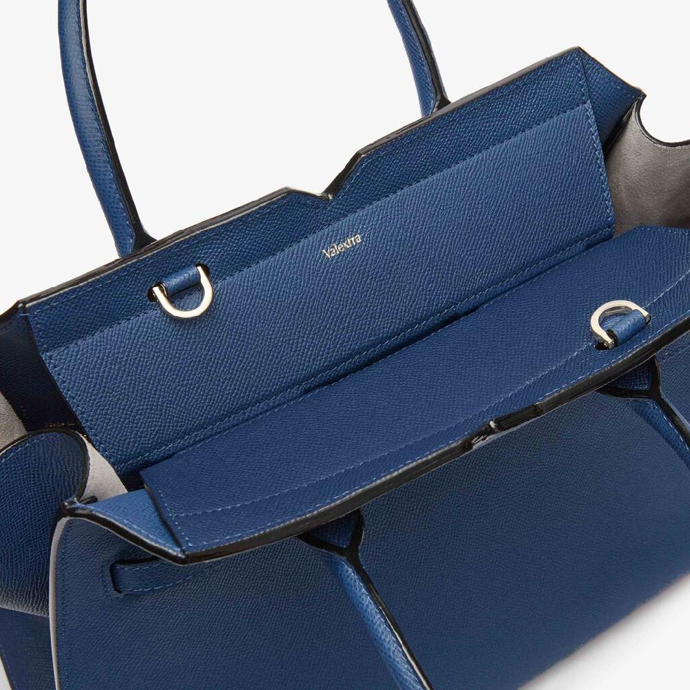 Valextra Borsa due manici da Donna in Pelle Blu Zaffiro | Valextra Economico