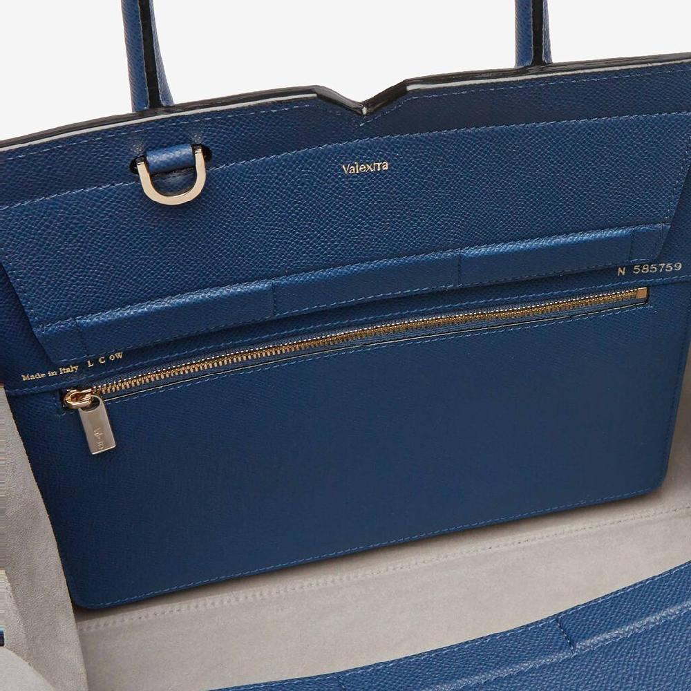 Valextra Borsa due manici da Donna in Pelle Blu Zaffiro | Valextra Economico