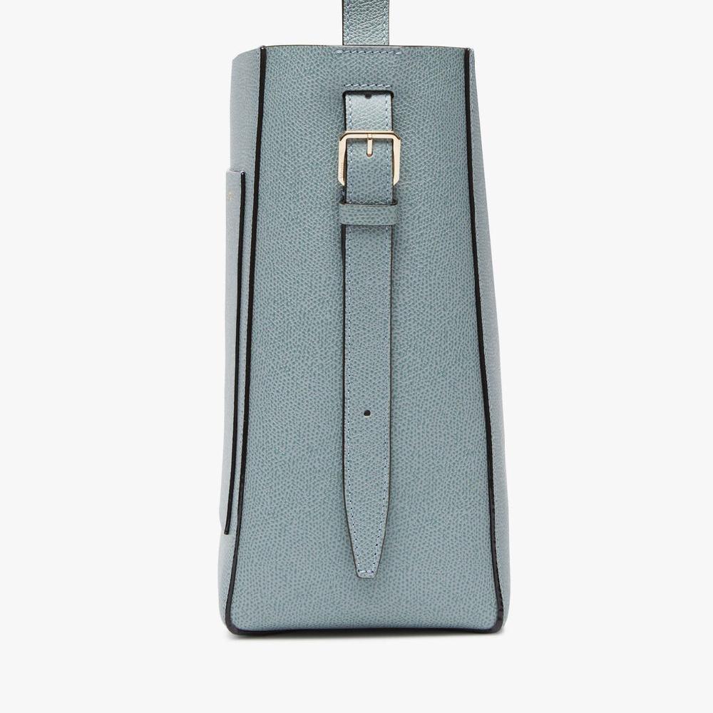 Valextra Borsa a secchiello da Donna Mini in Pelle Azzurra | Valextra Soft Outlet