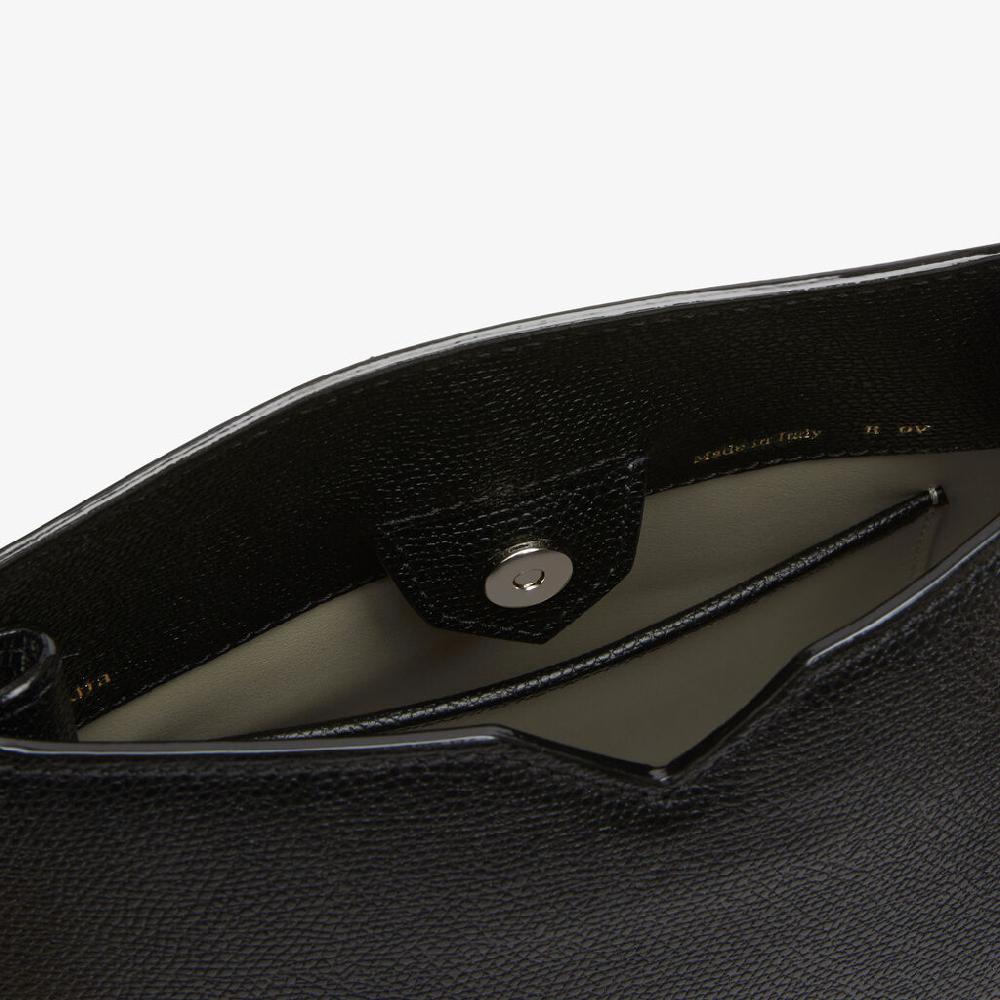 Valextra Borsa a spalla Mini in Pelle Nera | Valextra Hobo Vendita Calda