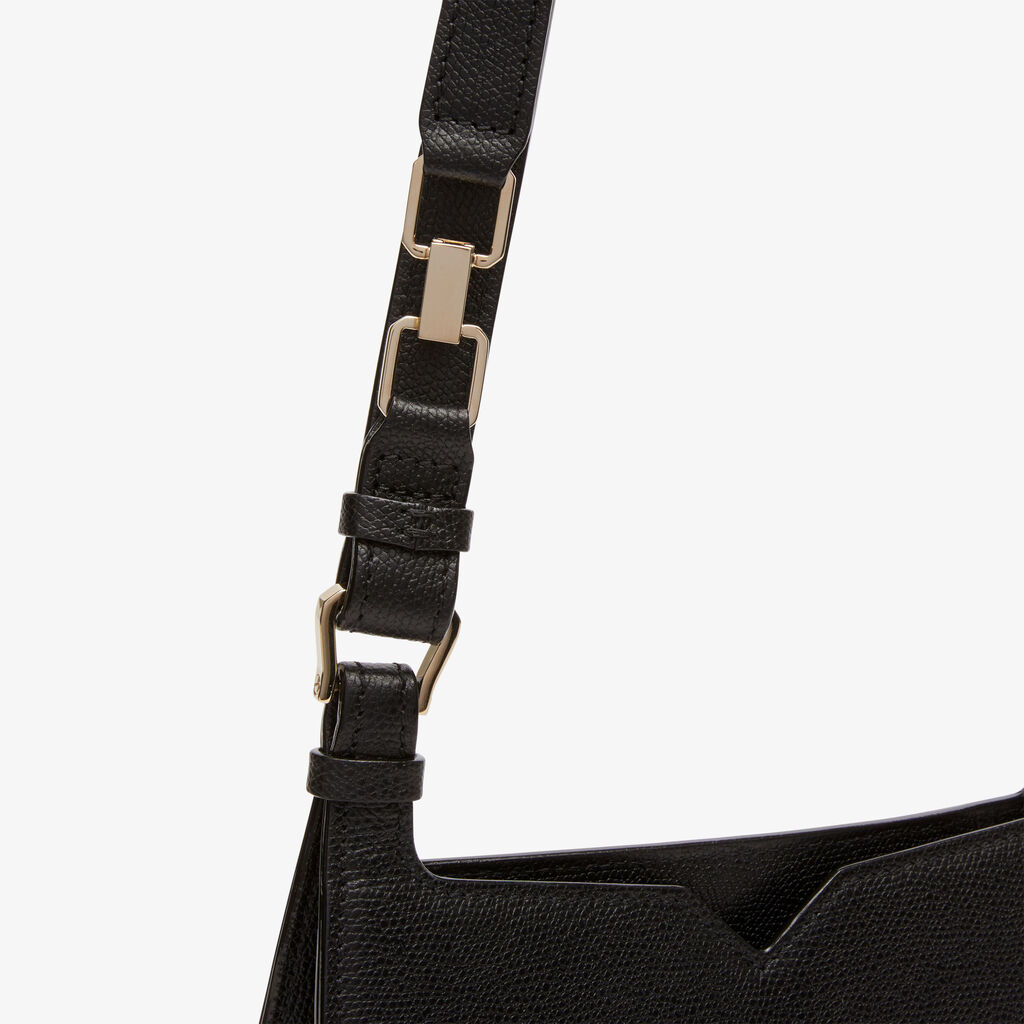 Valextra Borsa a spalla Mini in Pelle Nera | Valextra Hobo Vendita Calda