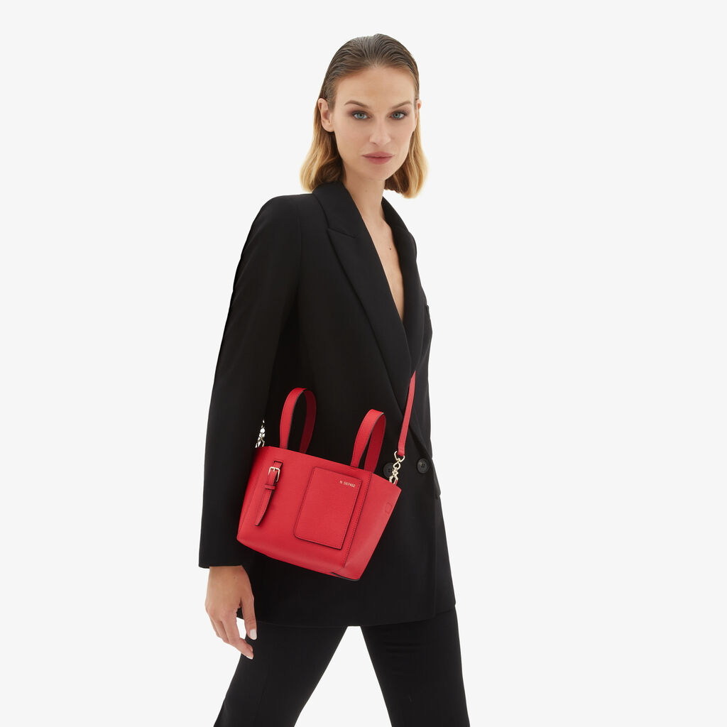 Valextra Borsa a secchiello da Donna in Pelle Rossa | Valextra Soft Vendite Flash