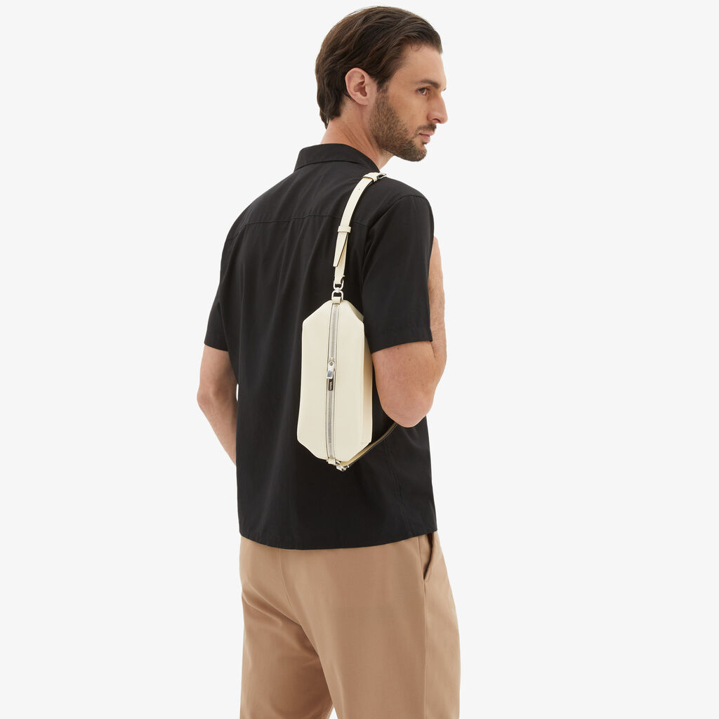 Valextra Borsa Origami Mini da Uomo in Pelle Bianca | Valextra Nuova