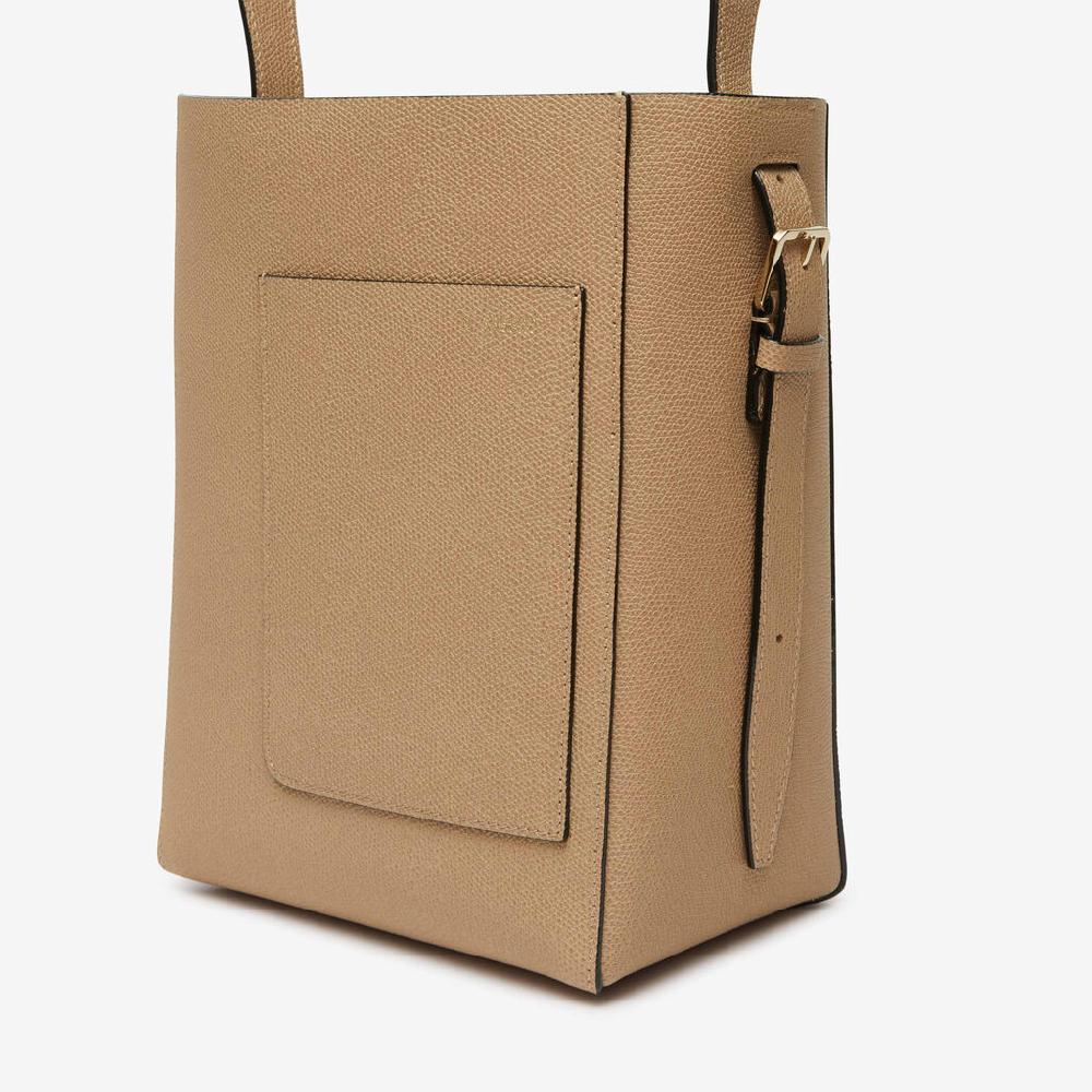 Valextra Borsa a secchiello da Donna Mini in Pelle Beige | Valextra Soft Spedizione gratuita