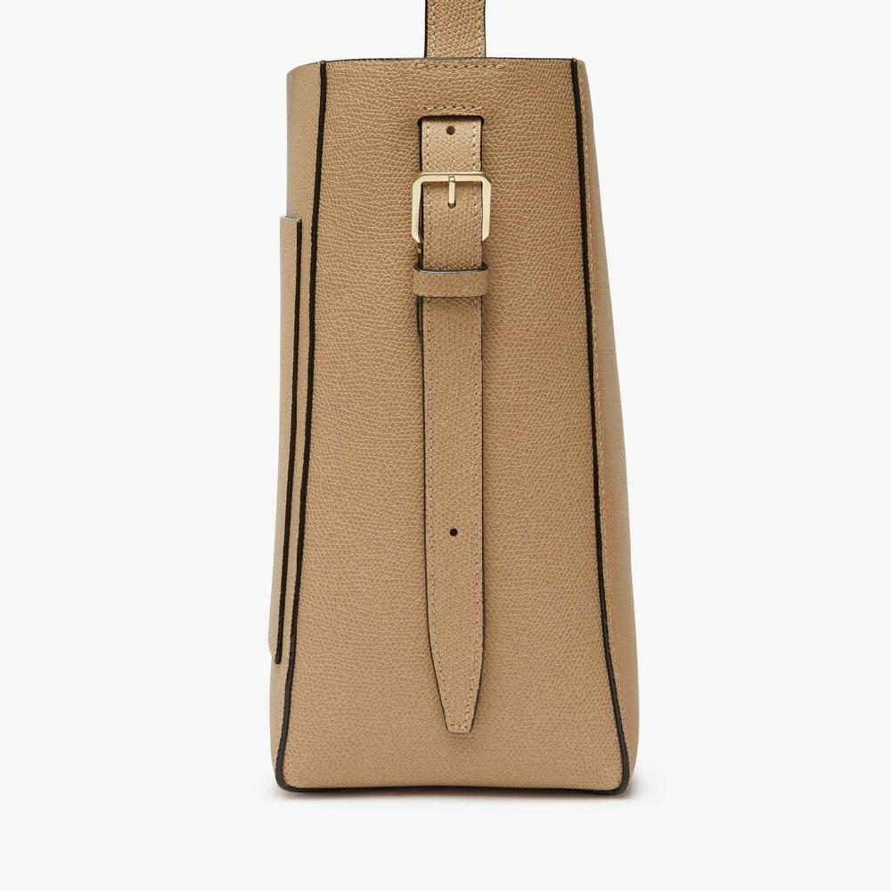 Valextra Borsa a secchiello da Donna Mini in Pelle Beige | Valextra Soft Spedizione gratuita