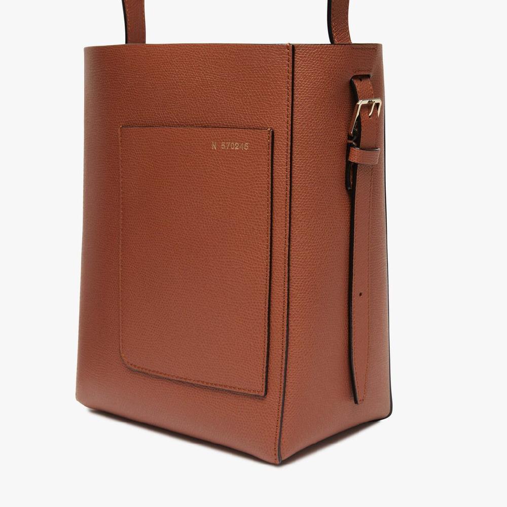 Valextra Borsa a secchiello da Donna Mini in Pelle Marrone | Valextra Soft Sconto di tempo limitato