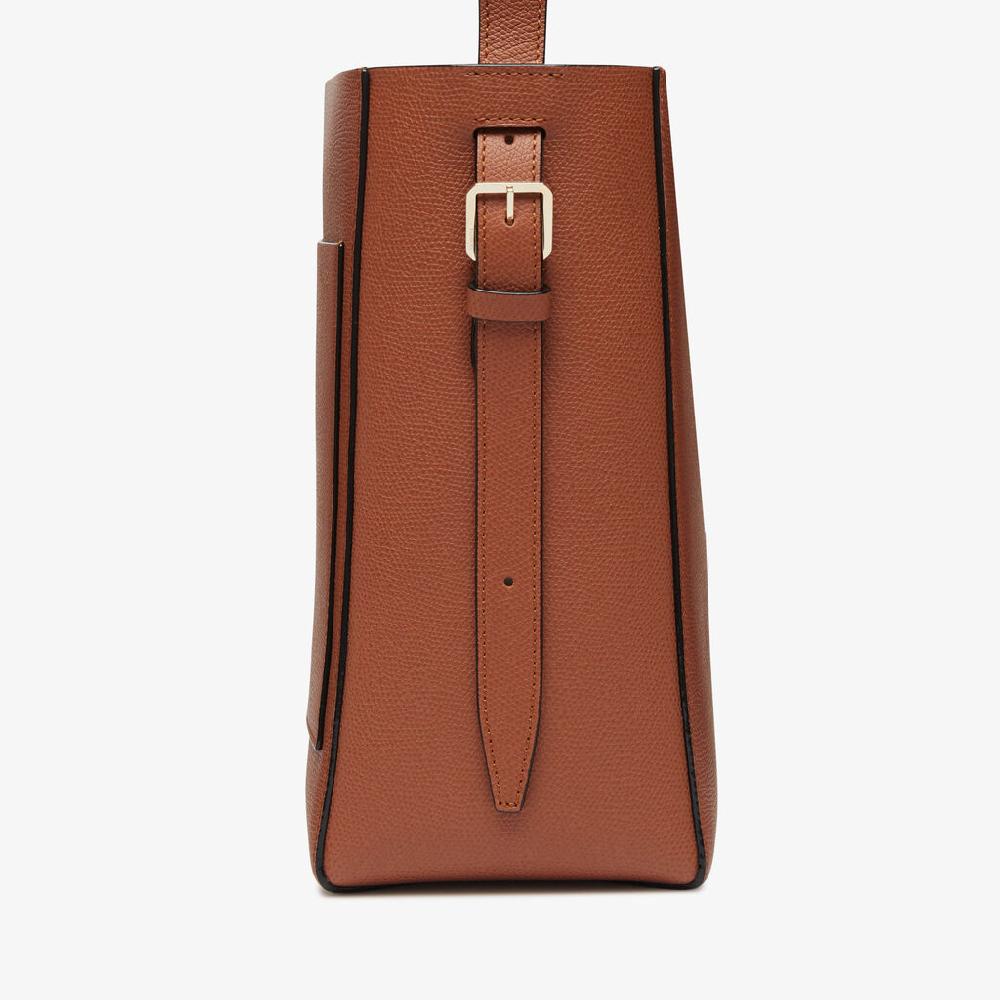 Valextra Borsa a secchiello da Donna Mini in Pelle Marrone | Valextra Soft Sconto di tempo limitato