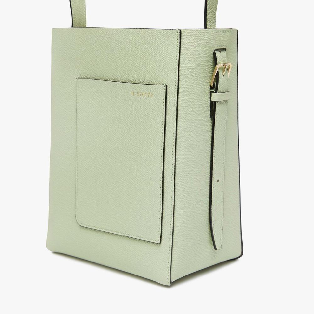 Valextra Borsa a secchiello da Donna Mini in Pelle Verde | Valextra Soft Negozio online di fabbrica
