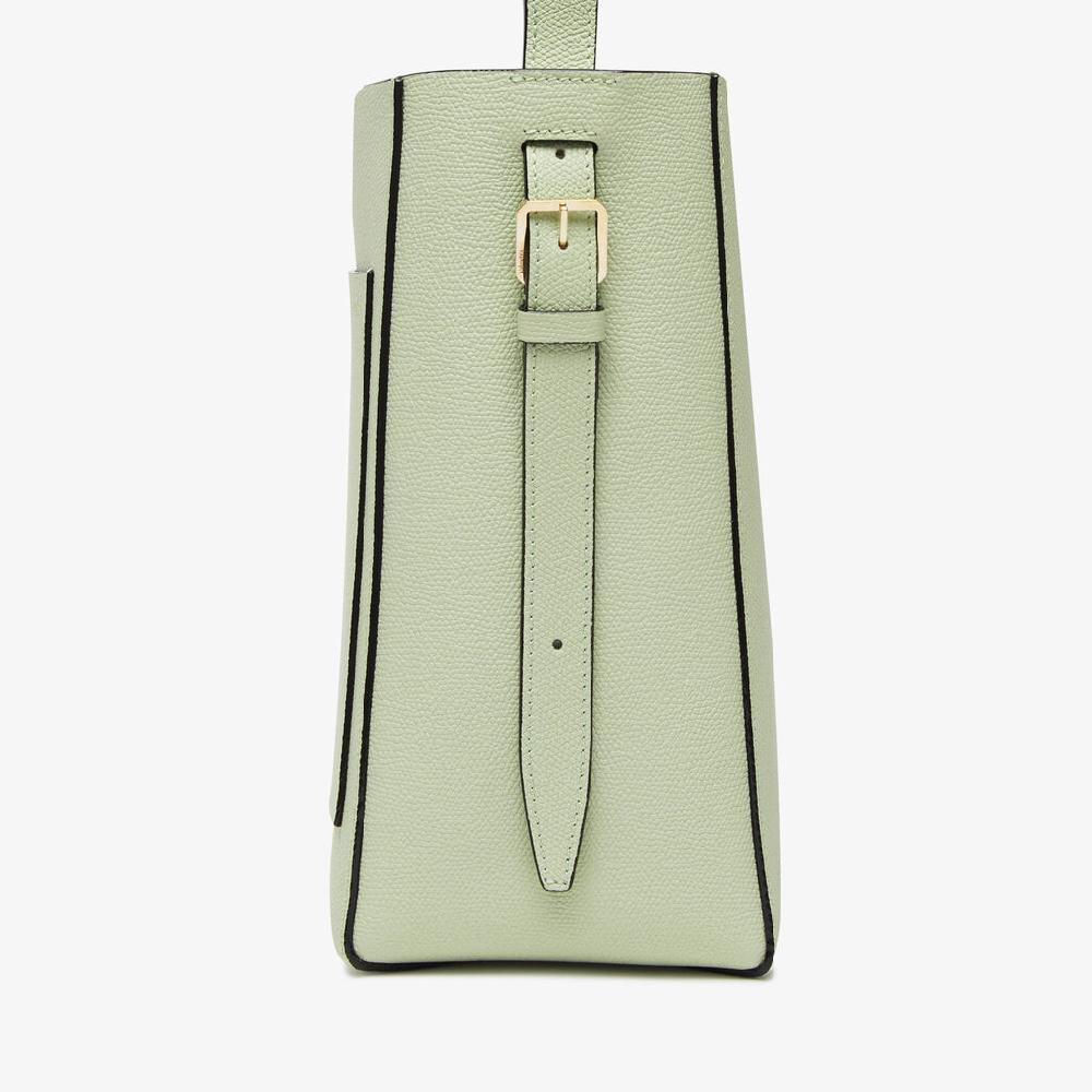 Valextra Borsa a secchiello da Donna Mini in Pelle Verde | Valextra Soft Negozio online di fabbrica
