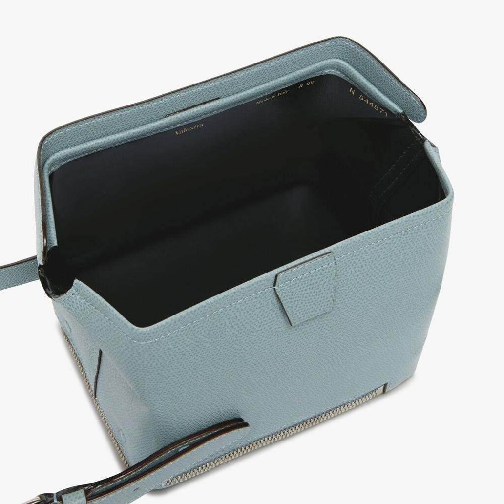 Valextra Valextra Tric Trac: Borsa a mano Mini in Pelle Blu Offerta speciale