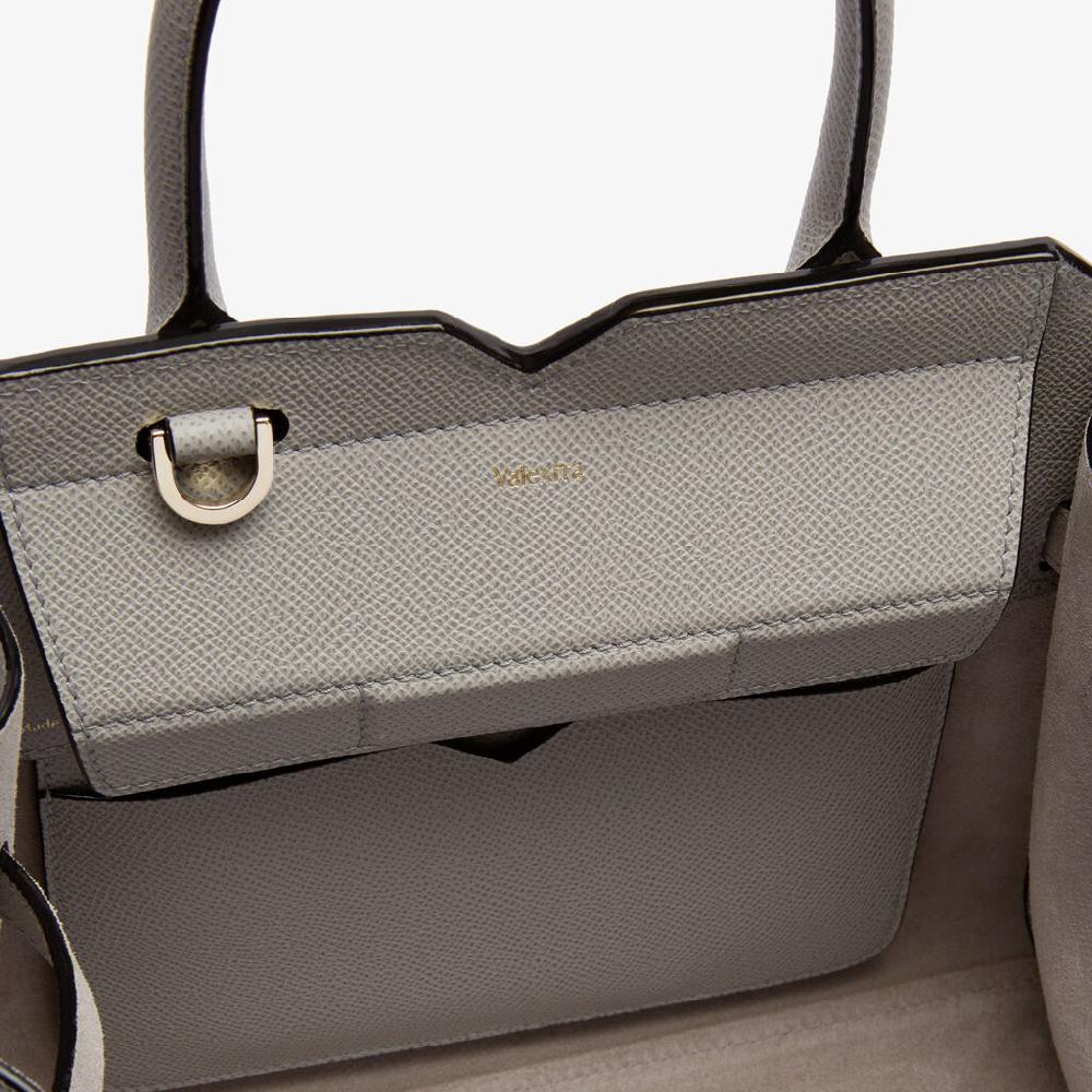 Valextra Borsa due manici Donna Mini in pelle Grigia chiara | Valextra Comprare a buon mercato